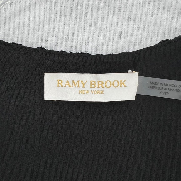 RAMY BROOKE Regina Bodysuit Womens XS Black Velvet Burnout Sleeveless V-neck - Picture 11 of 16